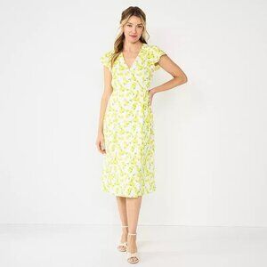 Draper James Yellow Floral Midi Dress